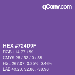 颜色代码: HEX #724D9F | qconv.com