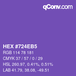 Color code: HEX #724EB5 | qconv.com