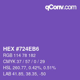 カラーコード: HEX #724EB6 | qconv.com