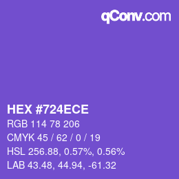Color code: HEX #724ECE | qconv.com