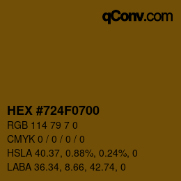 Farbcode: HEX #724F0700 | qconv.com
