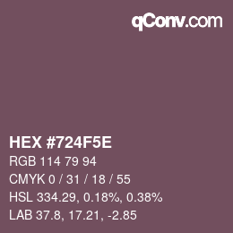 カラーコード: HEX #724F5E | qconv.com