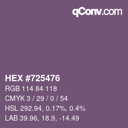 Color code: HEX #725476 | qconv.com