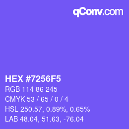 颜色代码: HEX #7256F5 | qconv.com