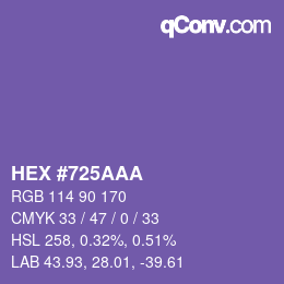 Color code: HEX #725AAA | qconv.com