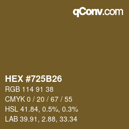 Farbcode: HEX #725B26 | qconv.com