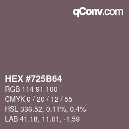 颜色代码: HEX #725B64 | qconv.com