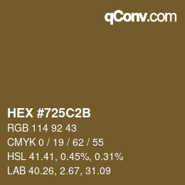 Color code: HEX #725C2B | qconv.com