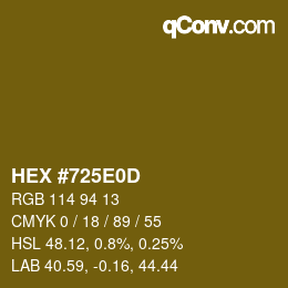 Color code: HEX #725E0D | qconv.com