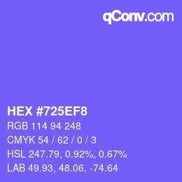 颜色代码: HEX #725EF8 | qconv.com