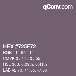 Color code: HEX #725F72 | qconv.com