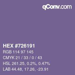 カラーコード: HEX #726191 | qconv.com