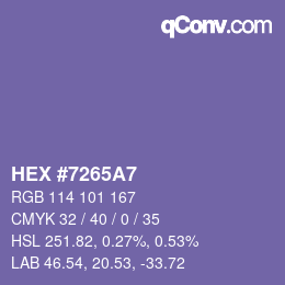 Color code: HEX #7265A7 | qconv.com