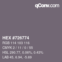 Color code: HEX #726774 | qconv.com