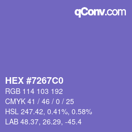 Color code: HEX #7267C0 | qconv.com