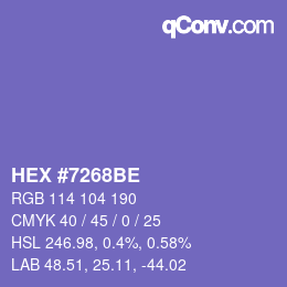 Color code: HEX #7268BE | qconv.com