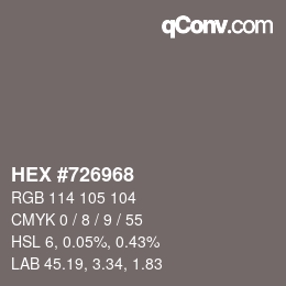 Color code: HEX #726968 | qconv.com