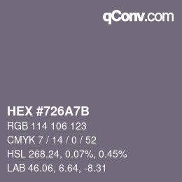 Color code: HEX #726A7B | qconv.com