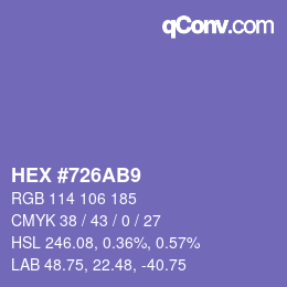 Color code: HEX #726AB9 | qconv.com
