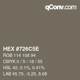 Código de color: HEX #726C5E | qconv.com