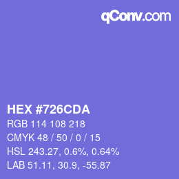 Color code: HEX #726CDA | qconv.com