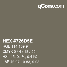 Código de color: HEX #726D5E | qconv.com