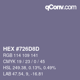 Código de color: HEX #726D8D | qconv.com