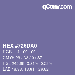Color code: HEX #726DA0 | qconv.com