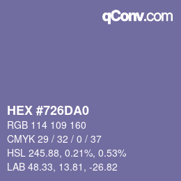 Color code: HEX #726DA0 | qconv.com