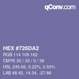 颜色代码: HEX #726DA2 | qconv.com