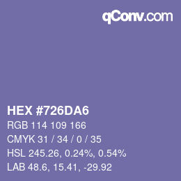 颜色代码: HEX #726DA6 | qconv.com
