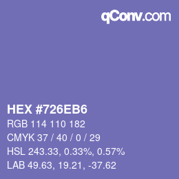 カラーコード: HEX #726EB6 | qconv.com
