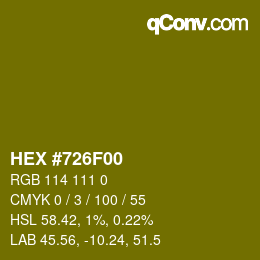 颜色代码: HEX #726F00 | qconv.com