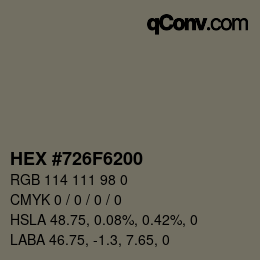 Color code: HEX #726F6200 | qconv.com