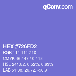 Color code: HEX #726FD2 | qconv.com