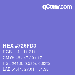 Color code: HEX #726FD3 | qconv.com