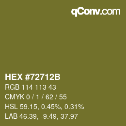 Color code: HEX #72712B | qconv.com