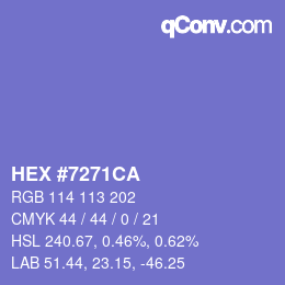 Color code: HEX #7271CA | qconv.com