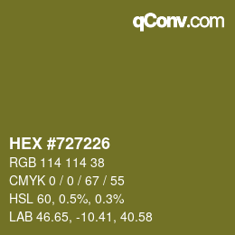 Color code: HEX #727226 | qconv.com