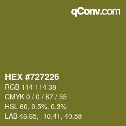 Color code: HEX #727226 | qconv.com