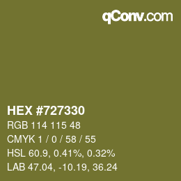颜色代码: HEX #727330 | qconv.com