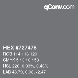 Color code: HEX #727478 | qconv.com