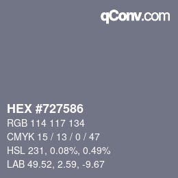 Color code: HEX #727586 | qconv.com