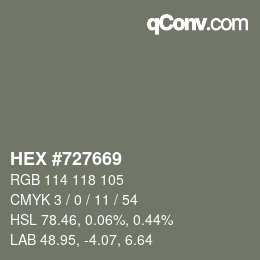 Color code: HEX #727669 | qconv.com