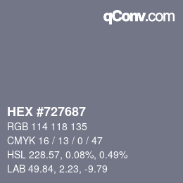カラーコード: HEX #727687 | qconv.com