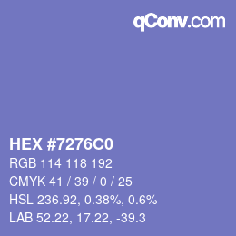 Farbcode: HEX #7276C0 | qconv.com