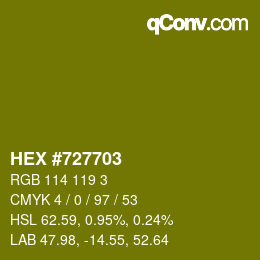颜色代码: HEX #727703 | qconv.com
