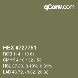 Color code: HEX #727751 | qconv.com