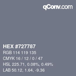 カラーコード: HEX #727787 | qconv.com