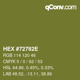 Color code: HEX #72782E | qconv.com